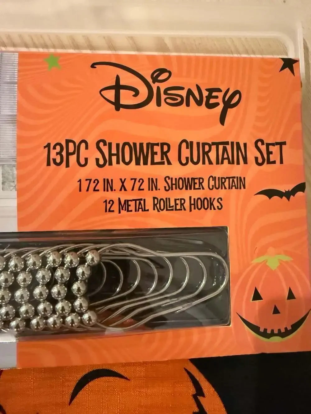 Disney Nightmare Before Christmas 13Pc Shower Curtain Set Pumpkin Jack skel.